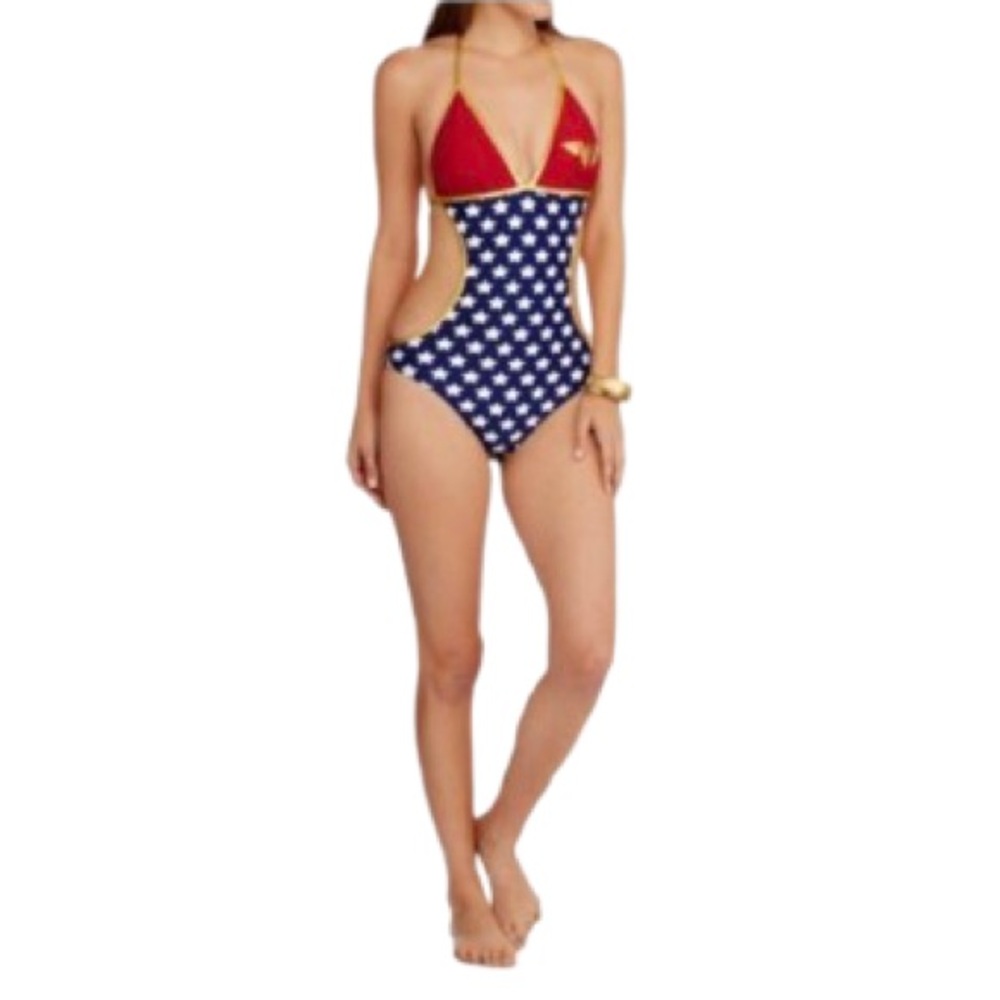 ⁠DC Comics Womens Wonder Woman Monokini Swimsuit One Piece Size Small Cosplay